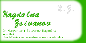 magdolna zsivanov business card